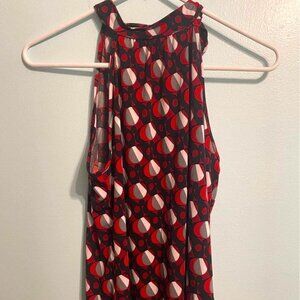 Women’s Size Small Tank Style Top, Business Casual Top, - No Sleeve Neck Tie Top